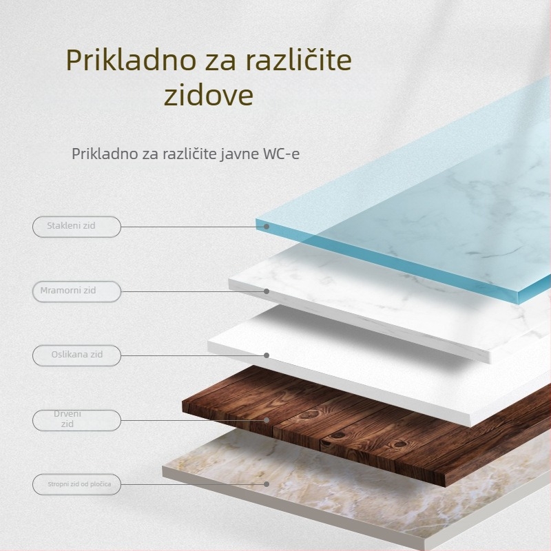 Zidni dispenser za papir u kupaonici – bez bušenja, senzor, ABS inženjerski plast, injekcijsko oblikovanje, marka Ruidanjie rdj