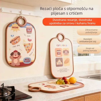 Love Journey prilagodljiva kuhinjska daska za rezanje, PP+MDF, dvostrana, protuklizna, prenosna, za kućnu upotrebu