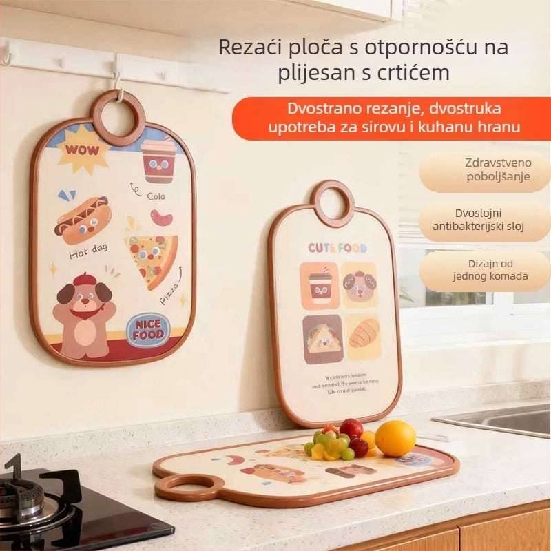 Love Journey prilagodljiva kuhinjska daska za rezanje, PP+MDF, dvostrana, protuklizna, prenosna, za kućnu upotrebu