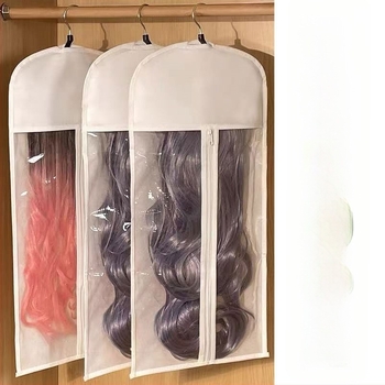 Organizator za pohranu perika (moderna minimalistička estetika; materijal: netkano platno; obješavanje u garderobi; višestruka namjena)