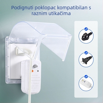 Vodootporna kutija za utičnice s naklonom pet otvora, samoljepljiva, zaštita od curenja