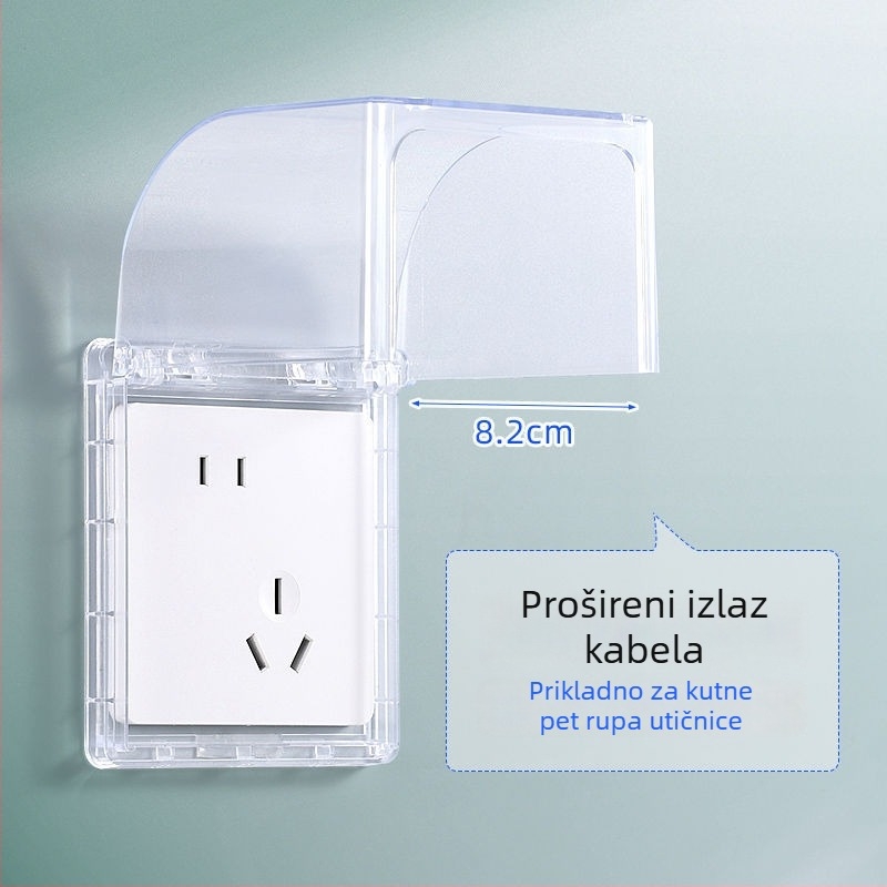 Vodootporna kutija za utičnice s naklonom pet otvora, samoljepljiva, zaštita od curenja