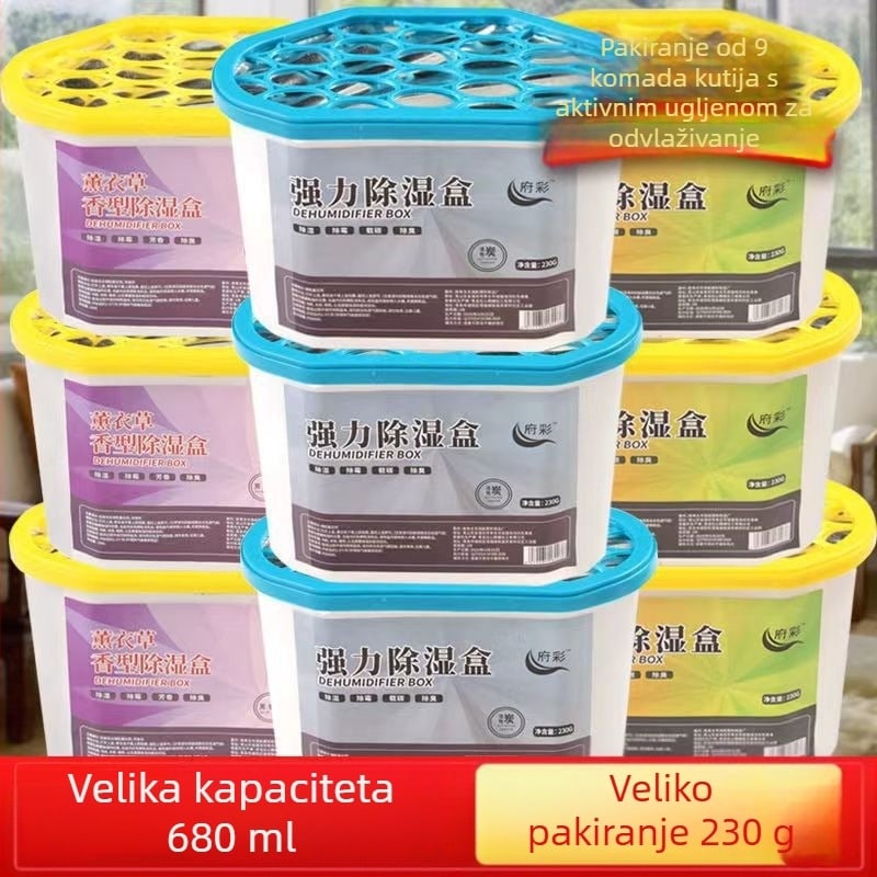 Kutija za dehumidifikaciju s aktivnim ugljenom za dom i garderobu, apsorpcija vlage 230 g