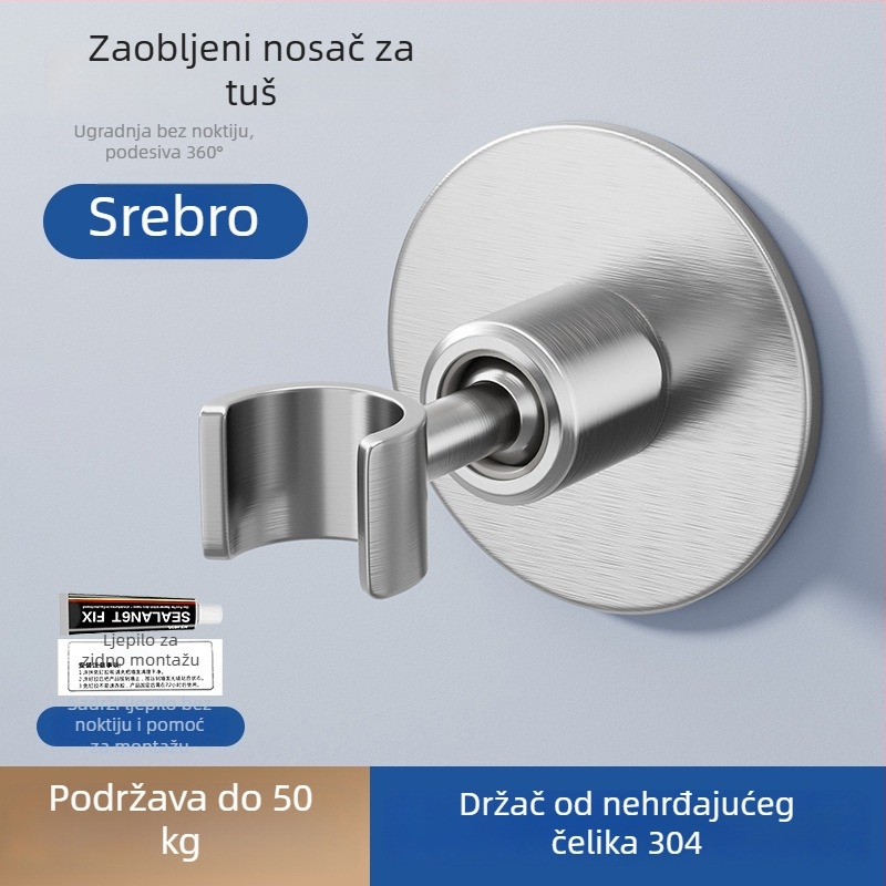 Držač za tuš ruke, nehrđajući čelik, montaža bez bušenja, model Hand spray bracket, 1.6 MPa