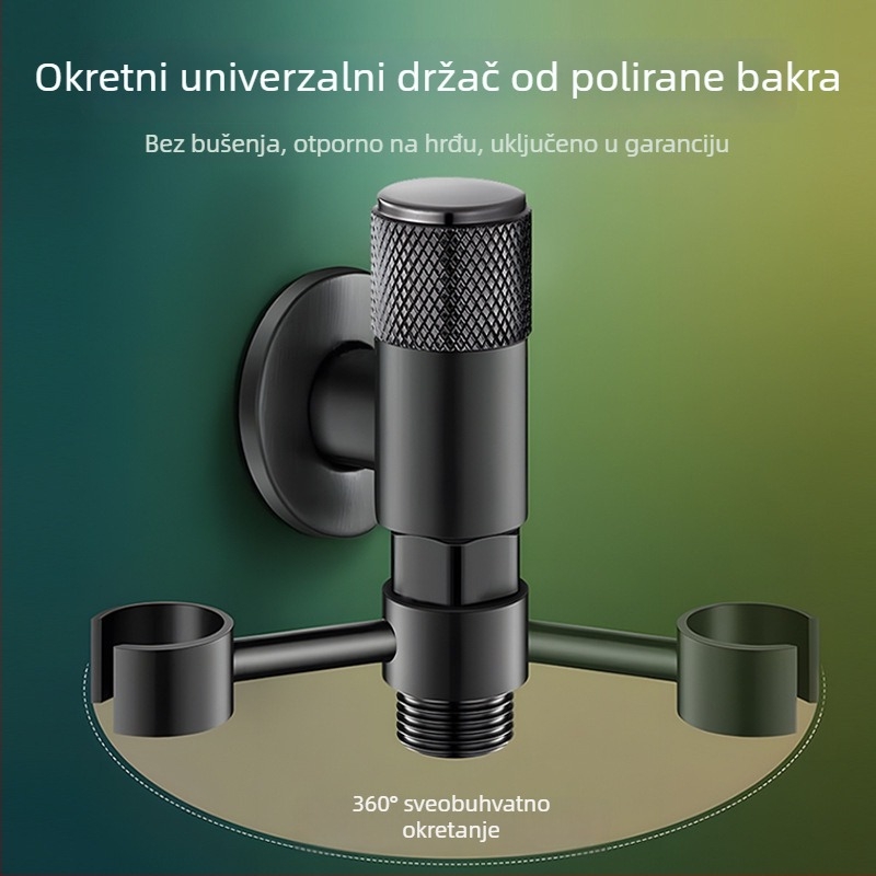 Okretni držač za tuš za zahod — montaža bez bušenja, od rafiniranog bakra, kompatibilan s kutnim ventilom, marka Boonen/Borne