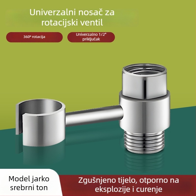 Okretni držač za tuš za zahod — montaža bez bušenja, od rafiniranog bakra, kompatibilan s kutnim ventilom, marka Boonen/Borne