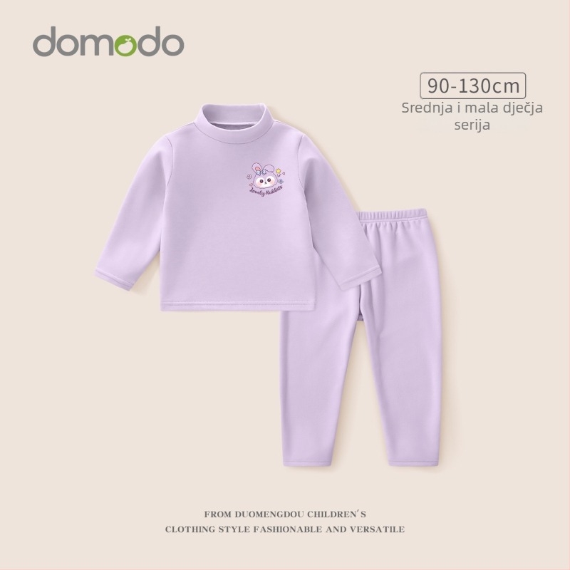 Dječji zimski topli komplet donjeg rublja za djevojčice, debeli osnovni sloj, Derong poliester 92,5%