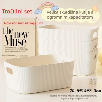 Trojedini set kutija za stolnu pohranu — plast, 2 L, bez poklopca, moderan minimalistički stil