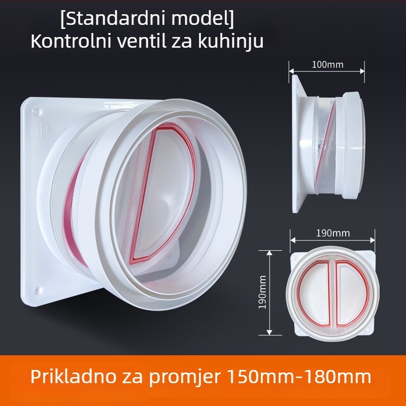 Jednosmjerni ventil za kuhinjski odvod i kupaonu, plastični, moderan minimalistički dizajn