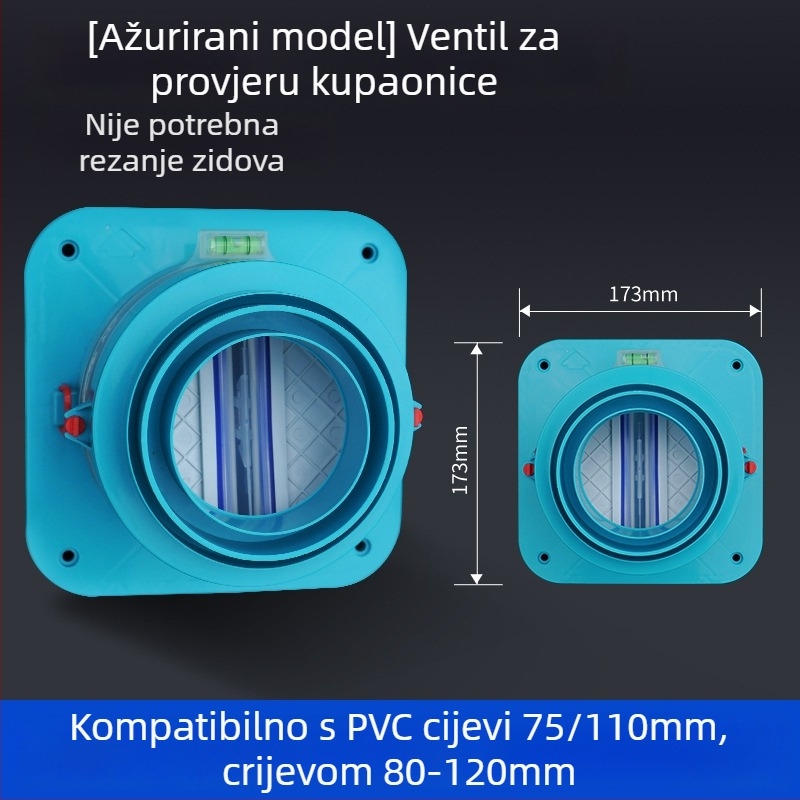 Jednosmjerni ventil za kuhinjski odvod i kupaonu, plastični, moderan minimalistički dizajn