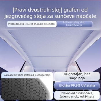 Tesla grafenski sunshade za krov, ugradnja klikom, Honglin