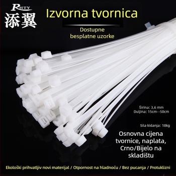 Samozaključavajuće najlonske kabelske vezice, raspon 3-80 mm, nosivost oko 15 kg, materijal: ekološki najlon