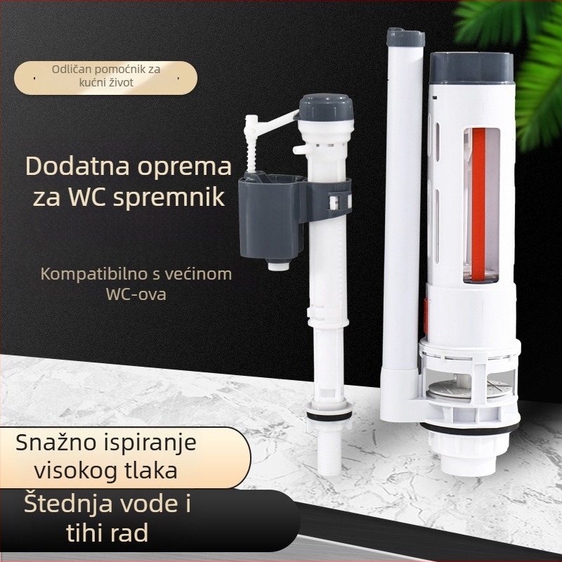 Zidni plastični element spremnika WC – ABS, dvostruko gumbasto ispiranje, ulazni ventil, OEM, moderan stil, Xin Leon