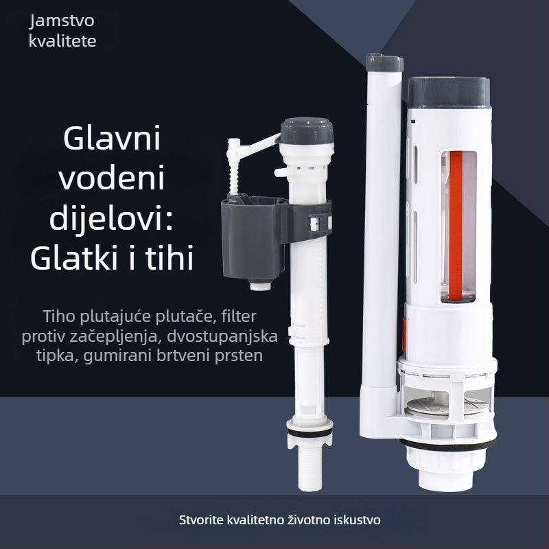 Zidni plastični element spremnika WC – ABS, dvostruko gumbasto ispiranje, ulazni ventil, OEM, moderan stil, Xin Leon