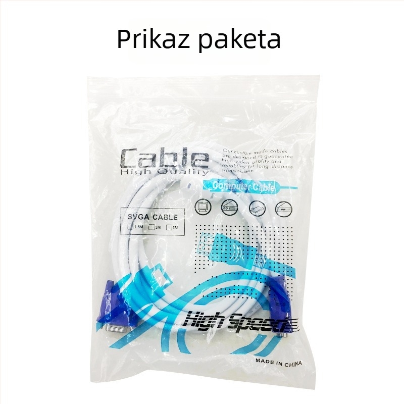 VGA kabel V34 model, VGA sučelje, čelik premazan bakrom, za osobno računalo