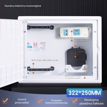 Skrivena kućna mrežna kutija za distribuciju – optičko vlakno/slabi napon, serija E, kućište od hladno valjanog čelika, IP30, poklopac od HIPS, Xinli