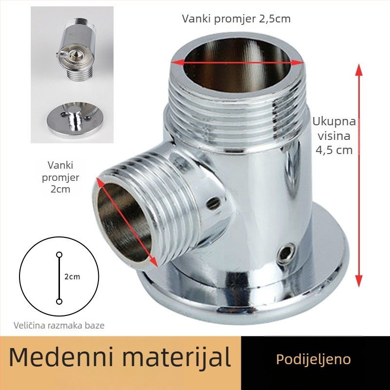 Adapter za tuš slavinu (bakar, pribor za slavine, ručno obrađeno, moderan jednostavan stil)