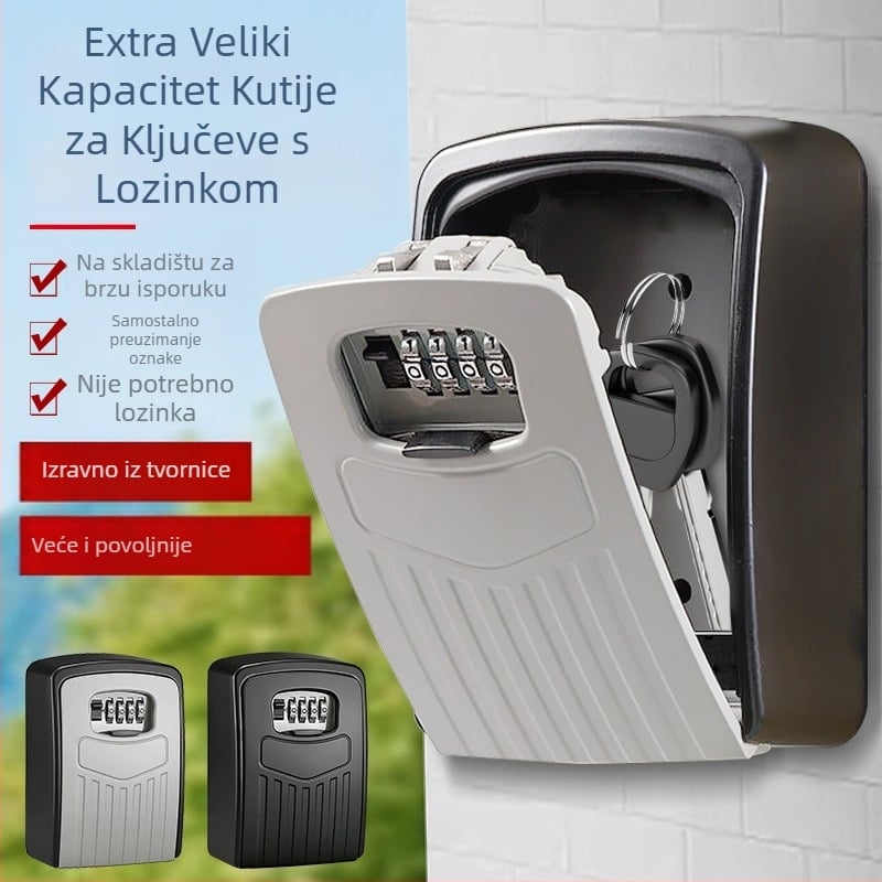 Kutija za ključeve s lozinkom, aluminijska legura, model G3 s prugama, Cat Eye zaključavanje, kućna upotreba, moderni minimalistički stil