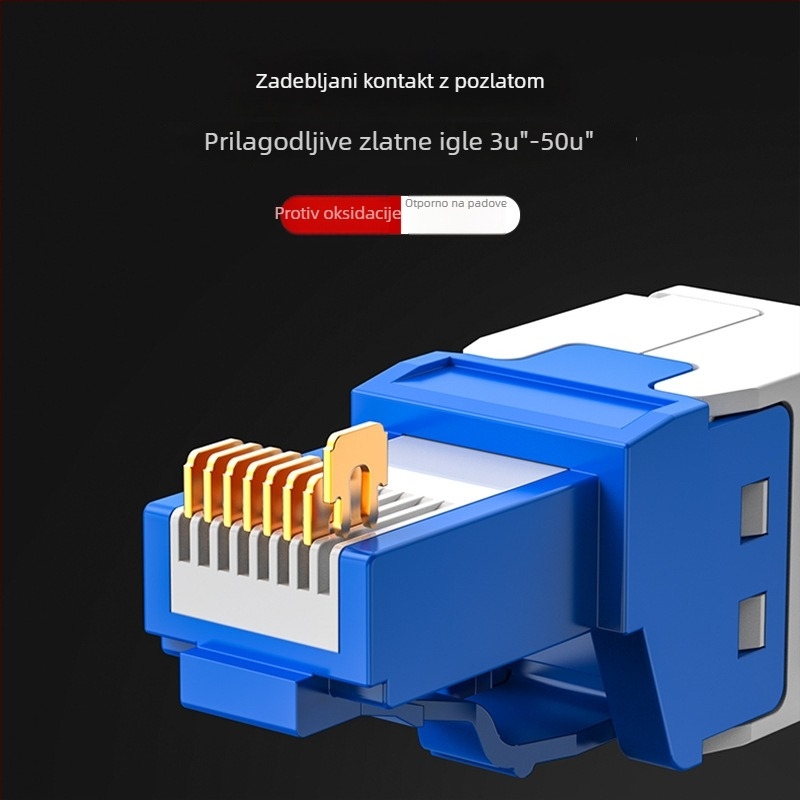 RJ45 neizolirani priključak bez alata Cat5e/Cat6, 6A Gigabit kristalna glava