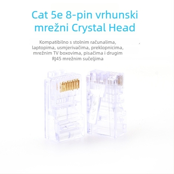 RJ45 kristalni konektor, 8P8C, model Super Five 100, marka Minjing, paket 100 komada za mrežno kabeliranje