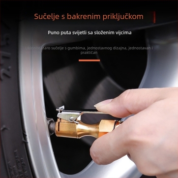 Elektronički mjerač tlaka guma s digitalnim zaslonom, napuhujući nastavak, ventil za oslobađanje zraka, visoka preciznost, prenosiv, model YJ-XA001