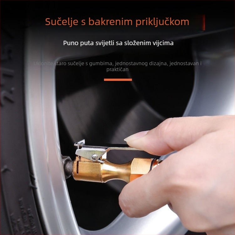 Elektronički mjerač tlaka guma s digitalnim zaslonom, napuhujući nastavak, ventil za oslobađanje zraka, visoka preciznost, prenosiv, model YJ-XA001