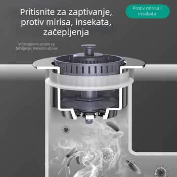 Nehrđajući čelični odvod za kuhinju sa Bounce Coreom – filtrarna košarica, ABS premaz, PP tip elektroplatinirani model, neto težina 70 g