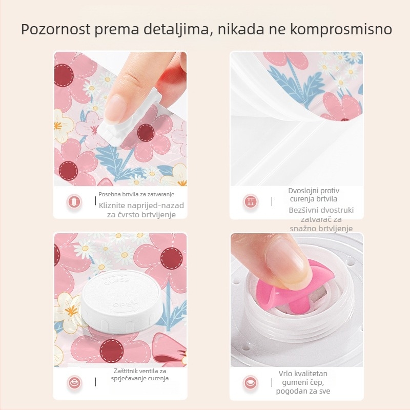 Vakuumska kompresijska vrećica, ojačana verzija, PET+PE materijala, usisni tip, bez pumpe, za odjeću i pokrivače