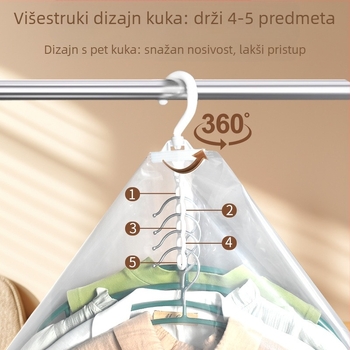 Viseća vakuumska vreća za garderobu, PA-PE materijal, bez pumpe, marka Aina