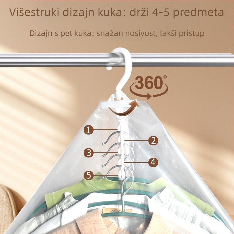 Viseća vakuumska vreća za garderobu, PA-PE materijal, bez pumpe, marka Aina