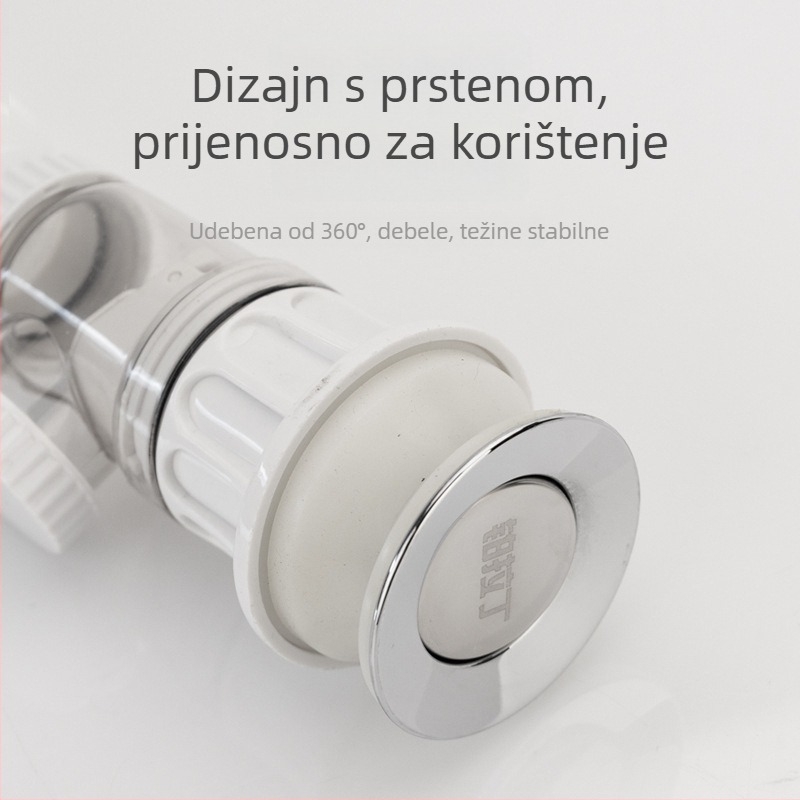 Flip-tip odvod za umivaonik u kupaonici, ABS/nerđajući čelik, oblik S, moderan minimalistički stil