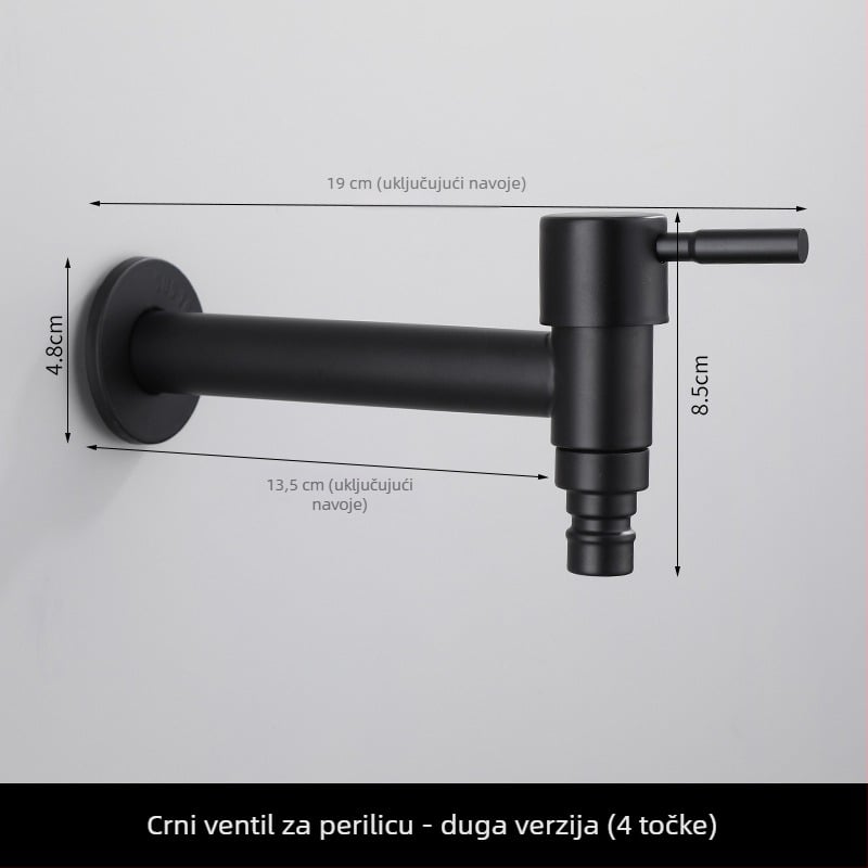 Kran za perilicu rublja od nehrđajućeg čelika, model h20123, jednoručni, moderni minimalistički stil