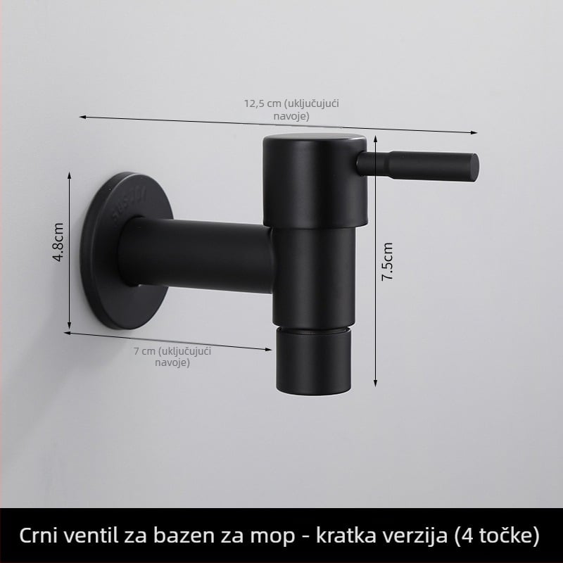 Kran za perilicu rublja od nehrđajućeg čelika, model h20123, jednoručni, moderni minimalistički stil