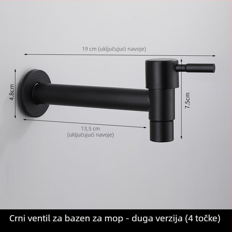 Kran za perilicu rublja od nehrđajućeg čelika, model h20123, jednoručni, moderni minimalistički stil