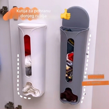 Plastična kutija za donje rublje, zidni organizator bez bušenja, s ladicama za čarape i donje rublje, od plastike