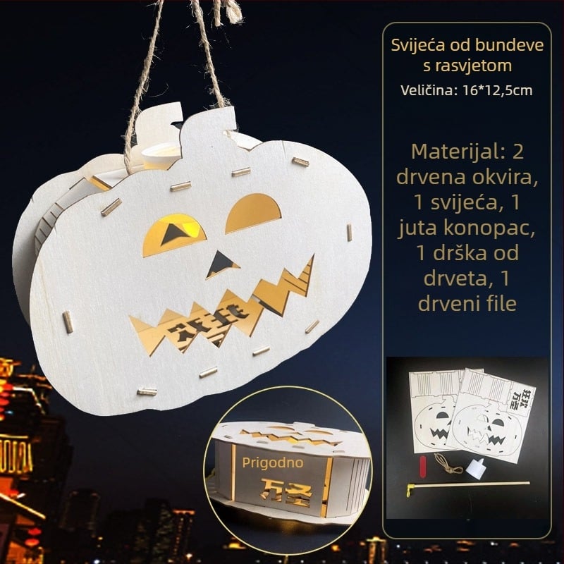 Dječji Halloween fenjer - DIY set, nepravilan oblik, s tiskanim logom, marka YICAII, crtani stil
