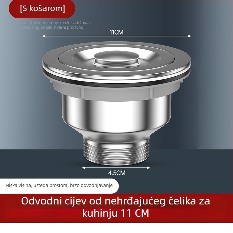 Drenaža sudopera za posuđe – bočna ugradnja, povlačni tip, anti-miris, moderni minimalistički stil