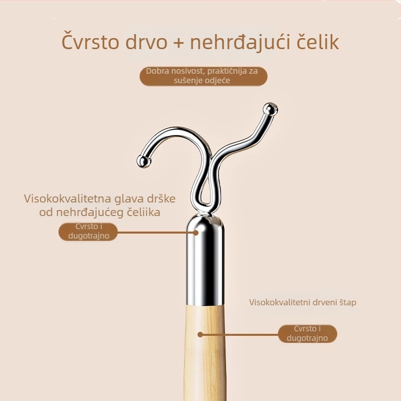 Držač za sušenje od drveta | Yuetu, moderni minimalistički stil, za balkon, lansirano u svibnju 2024