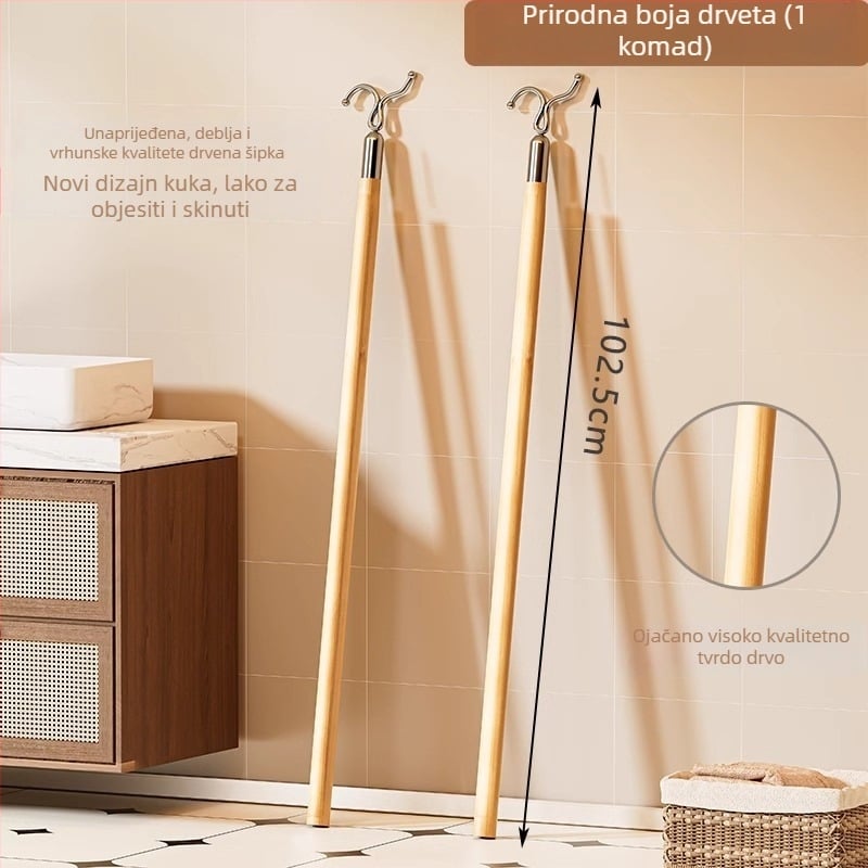 Držač za sušenje od drveta | Yuetu, moderni minimalistički stil, za balkon, lansirano u svibnju 2024