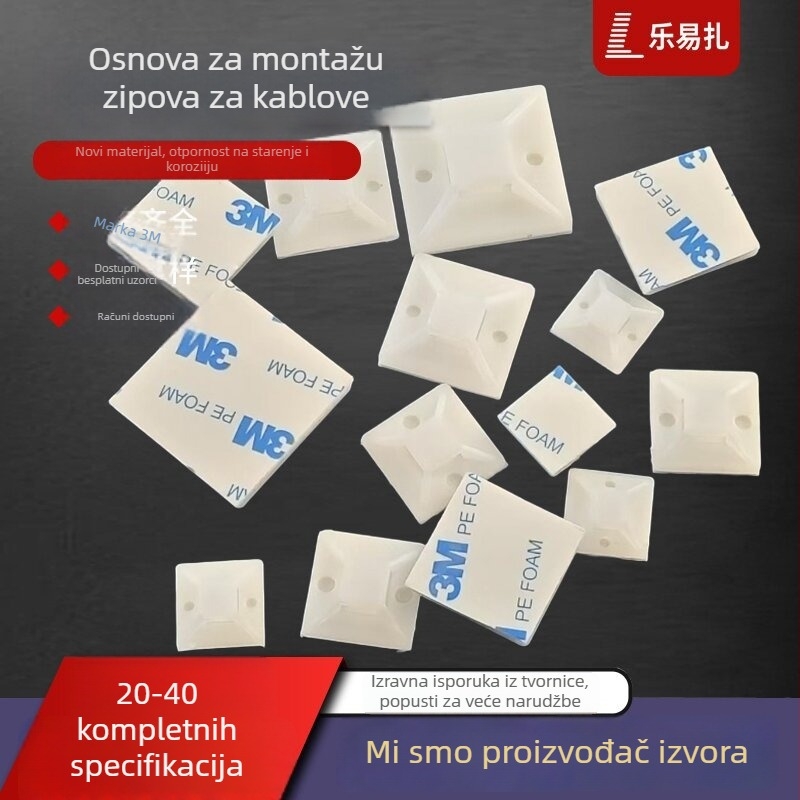 PE samoljepljivi držač za kabelske vezice s bazom vakuumske čašice