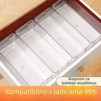 Prozirna akrilna kutija za stolno skladištenje, model 5002, bez poklopca, kapacitet 1 L