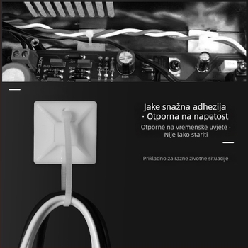 Changhong TM Sami-ljepljiva pozicionirajuća pločica za držač kabelskih vezica, bez bušenja, raspon 18-40