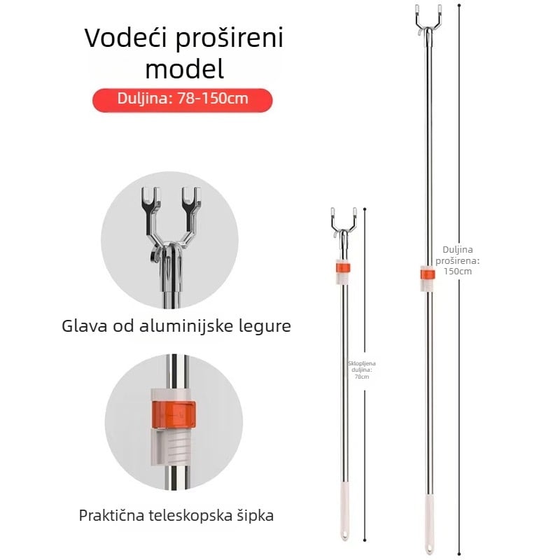 Maya Lagani Luksuzni Produživi Sušač Za Odjeću od Nehrđajućeg Čelika za Balkon