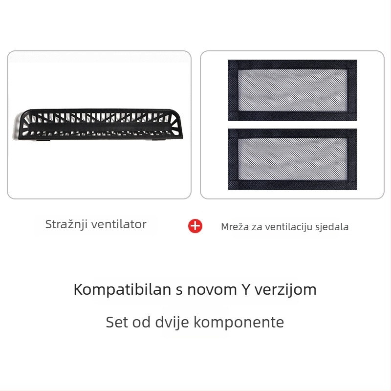 Stražnji poklopac za ventilaciju klima-uređaja za šestero Tesla Model Y/Model 3/YL – TPE, mogućnost tiskanja logotipa