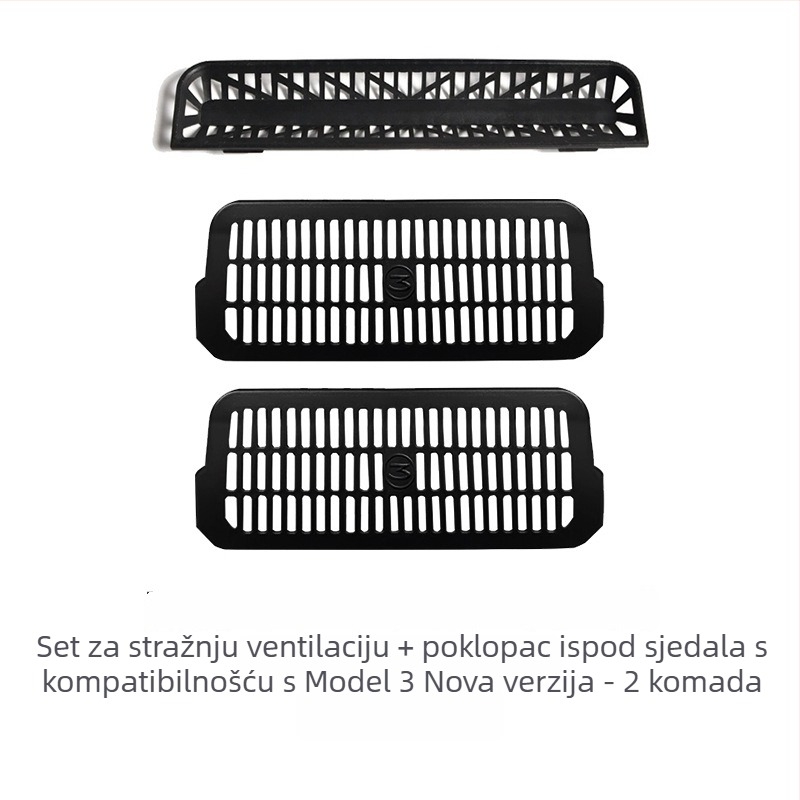 Stražnji poklopac za ventilaciju klima-uređaja za šestero Tesla Model Y/Model 3/YL – TPE, mogućnost tiskanja logotipa