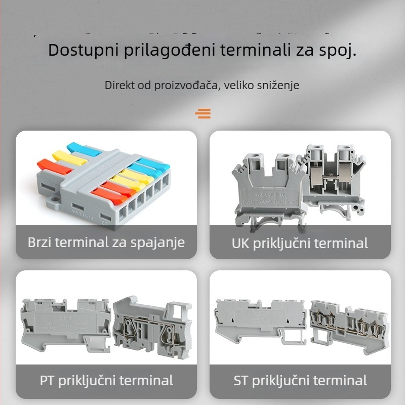 Intete vanjska vodootporna plastična kutija za spojnice s terminalima, zapečaćena za vanjsku elektroinstalaciju, 1 ulaz / 2 izlaza