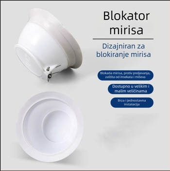 Blokator mirisa za WC — plast, marka Friendly; bez spremnika vode; standardni promjer kanalizacijske cijevi; bez sifona