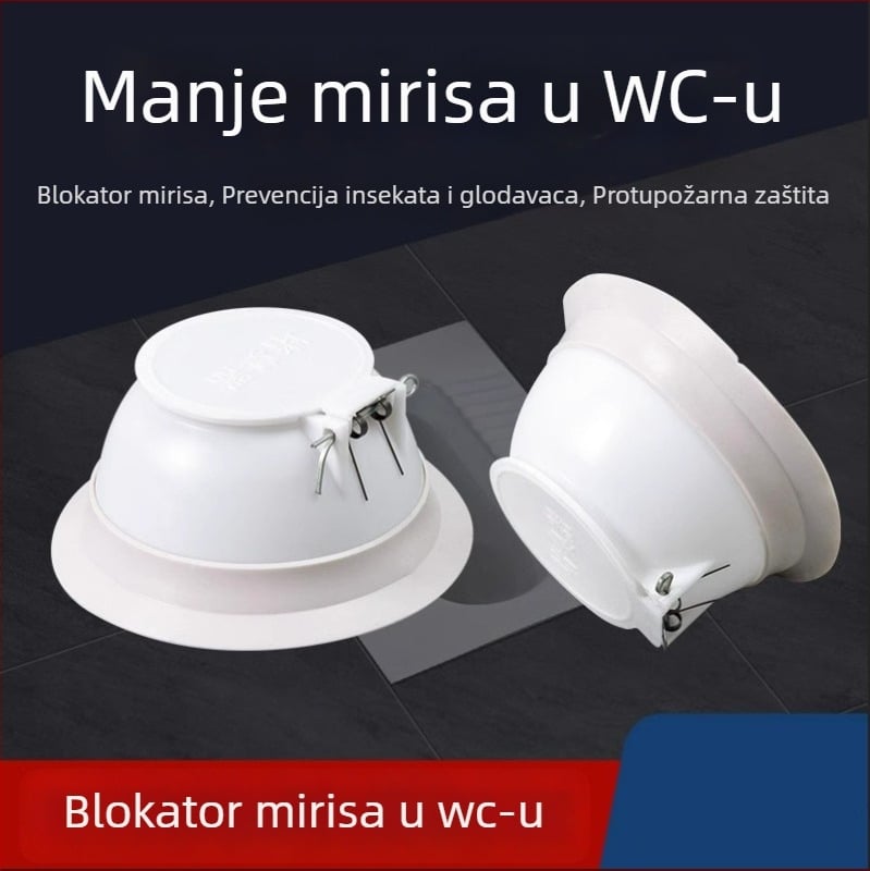 Blokator mirisa za WC — plast, marka Friendly; bez spremnika vode; standardni promjer kanalizacijske cijevi; bez sifona