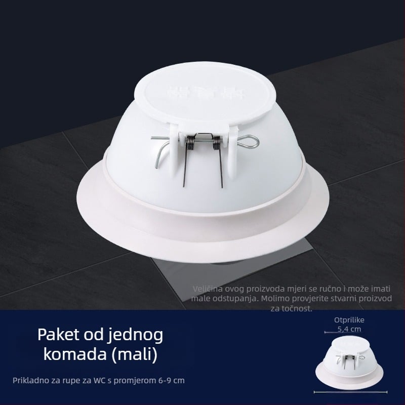 Blokator mirisa za WC — plast, marka Friendly; bez spremnika vode; standardni promjer kanalizacijske cijevi; bez sifona