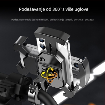 Držač za mobitel za motocikl i bicikl, vodootporan i otporan na udarce, snap-on pričvršćivanje, model YC17, kompatibilan s retrovizorom
